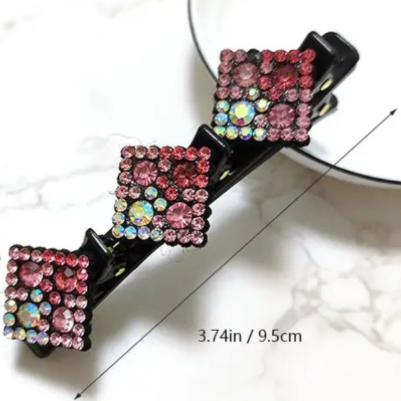 CRYSTAL BRAID HAIR CLIP in Champagne - Picture 2 of 2